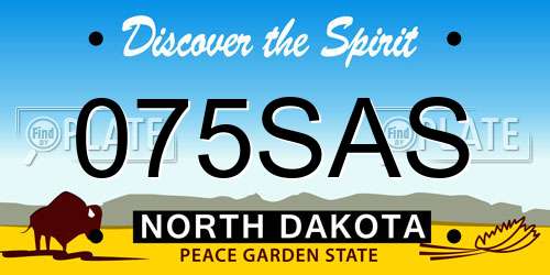 075SAS North Dakota License Plate