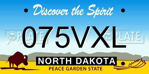 075VXL North Dakota License Plate