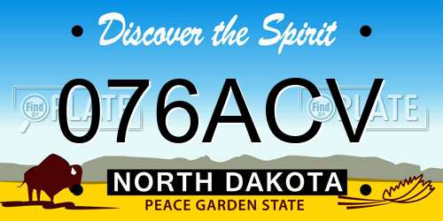 076ACV North Dakota License Plate