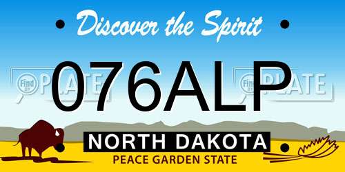 076ALP North Dakota License Plate