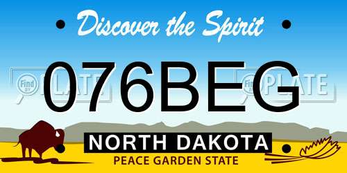 076BEG North Dakota License Plate