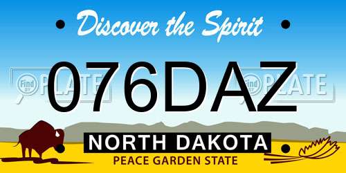 076DAZ North Dakota License Plate
