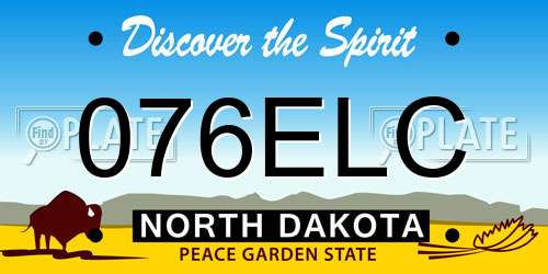076ELC North Dakota License Plate