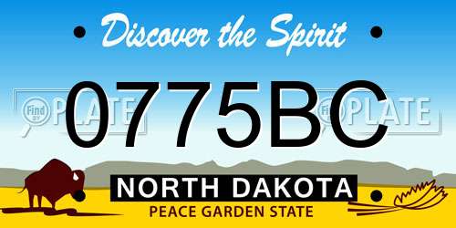 0775BC North Dakota License Plate