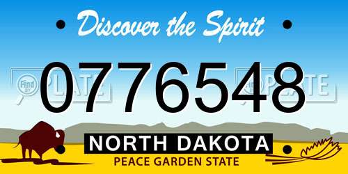 0776548 North Dakota License Plate