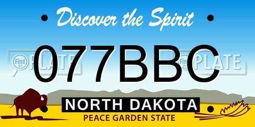 077BBC North Dakota License Plate