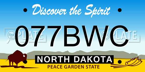 077BWC North Dakota License Plate