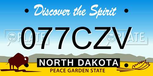 077CZV North Dakota License Plate
