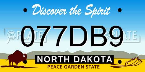 077DB9 North Dakota License Plate