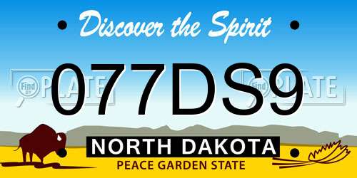 077DS9 North Dakota License Plate
