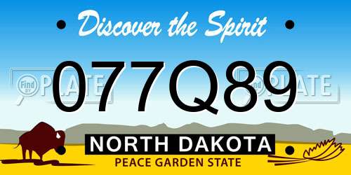 077Q89 North Dakota License Plate