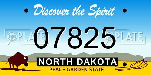 07825 North Dakota License Plate