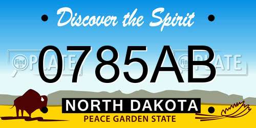 0785AB North Dakota License Plate