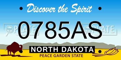 0785AS North Dakota License Plate