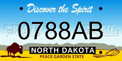 0788AB North Dakota License Plate
