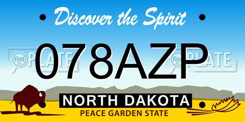 078AZP North Dakota License Plate