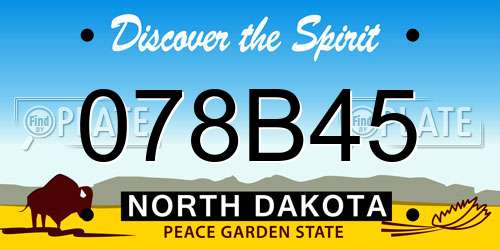 078B45 North Dakota License Plate