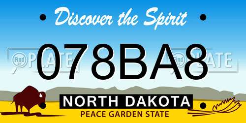 078BA8 North Dakota License Plate