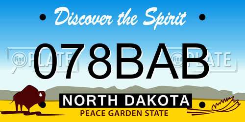 078BAB North Dakota License Plate