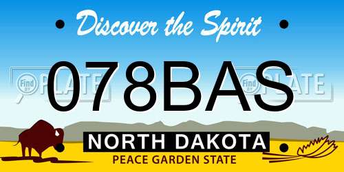 078BAS North Dakota License Plate