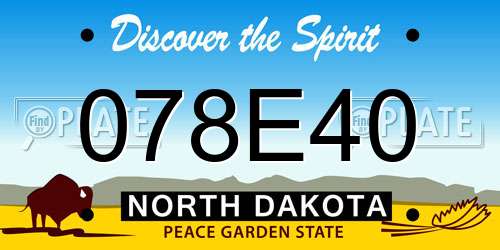 078E40 North Dakota License Plate