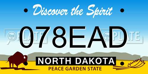 078EAD North Dakota License Plate