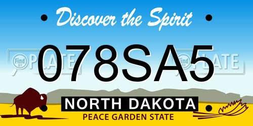 078SA5 North Dakota License Plate
