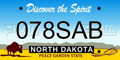 078SAB North Dakota License Plate