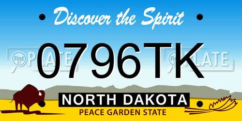 0796TK North Dakota License Plate