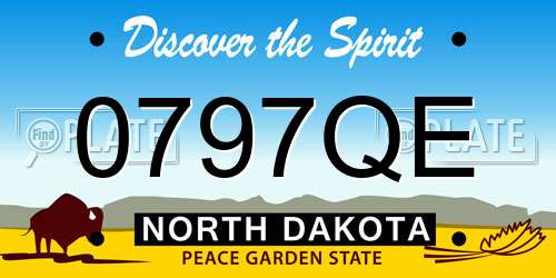 0797QE North Dakota License Plate