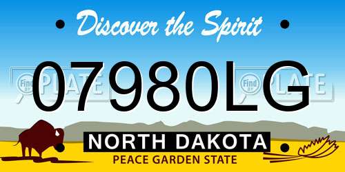 07980LG North Dakota License Plate