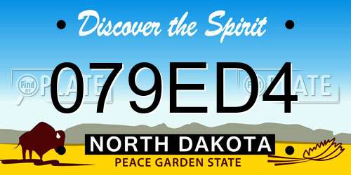 079ED4 North Dakota License Plate