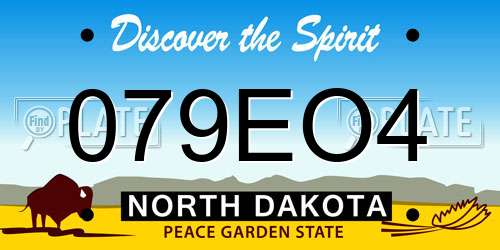 079EO4 North Dakota License Plate