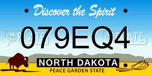 079EQ4 North Dakota License Plate