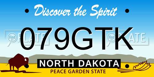 079GTK North Dakota License Plate