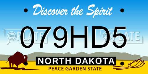 079HD5 North Dakota License Plate