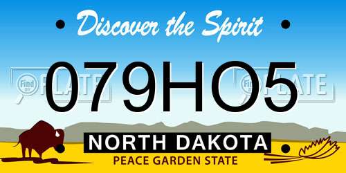 079HO5 North Dakota License Plate