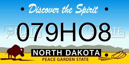 079HO8 North Dakota License Plate