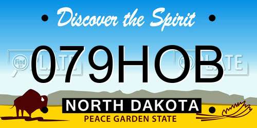 079HOB North Dakota License Plate