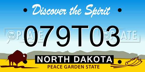 079T03 North Dakota License Plate
