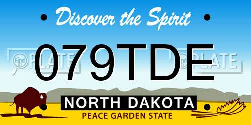 079TDE North Dakota License Plate