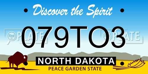 079TO3 North Dakota License Plate