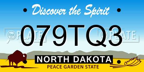 079TQ3 North Dakota License Plate