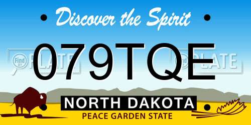 079TQE North Dakota License Plate