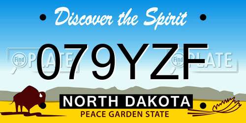 079YZF North Dakota License Plate