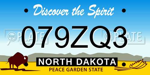 079ZQ3 North Dakota License Plate