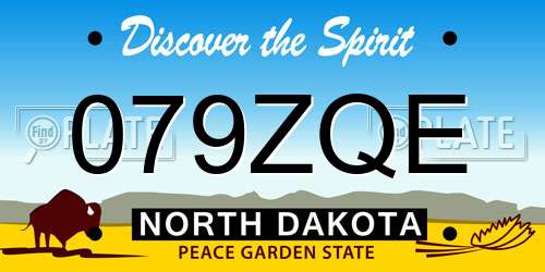 079ZQE North Dakota License Plate