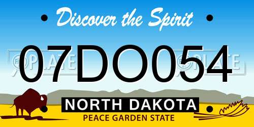 07DO054 North Dakota License Plate