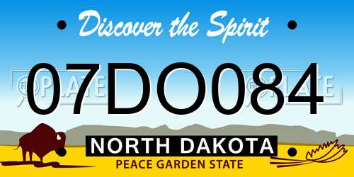 07DO084 North Dakota License Plate