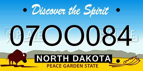 07OO084 North Dakota License Plate